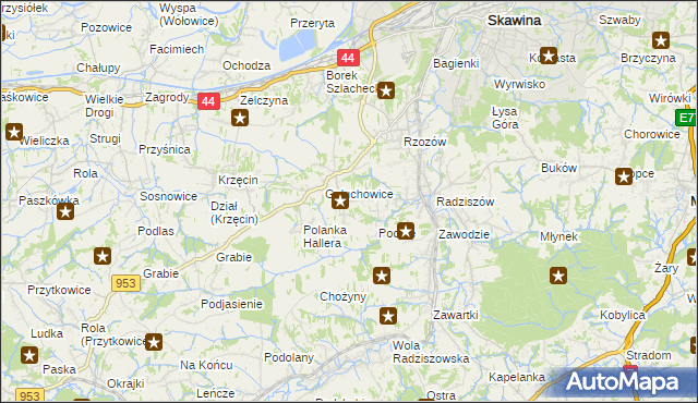 mapa Jurczyce, Jurczyce na mapie Targeo