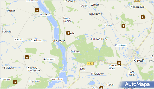 mapa Jurkowo Leśniczówka, Jurkowo Leśniczówka na mapie Targeo