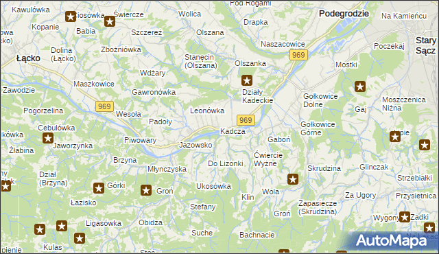 mapa Kadcza, Kadcza na mapie Targeo