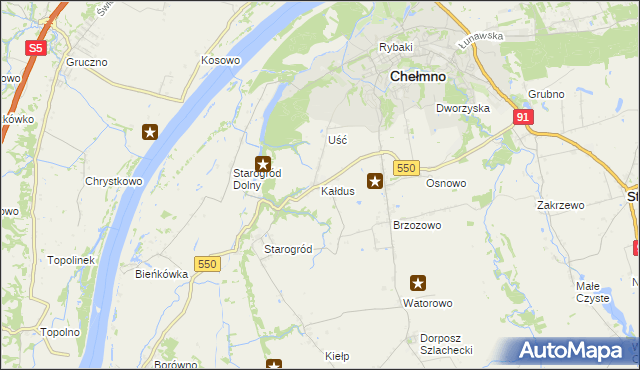 mapa Kałdus, Kałdus na mapie Targeo