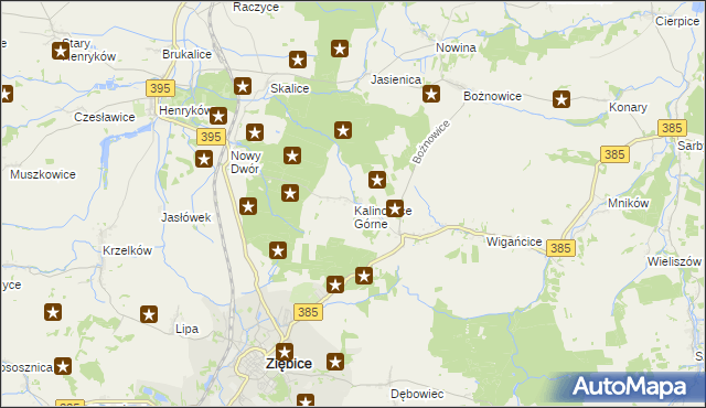 mapa Kalinowice Górne, Kalinowice Górne na mapie Targeo