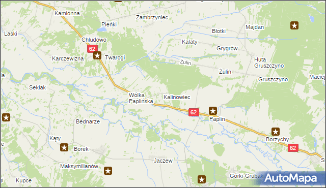 mapa Kalinowiec gmina Łochów, Kalinowiec gmina Łochów na mapie Targeo