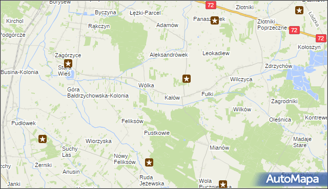 mapa Kałów, Kałów na mapie Targeo