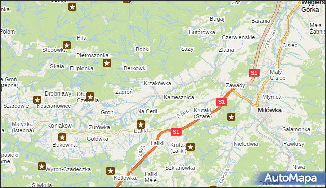 mapa Kamesznica, Kamesznica na mapie Targeo