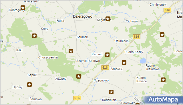 mapa Kamień gmina Dzierzgowo, Kamień gmina Dzierzgowo na mapie Targeo