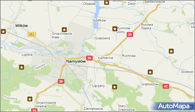 mapa Kamienna gmina Namysłów, Kamienna gmina Namysłów na mapie Targeo
