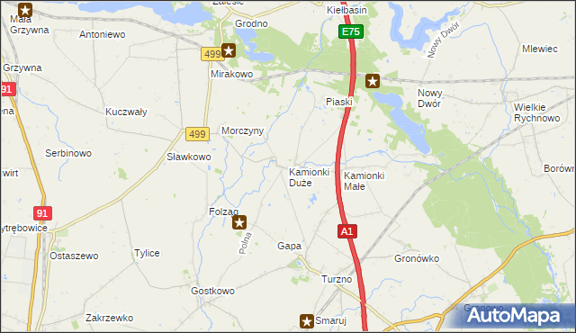 mapa Kamionki Duże, Kamionki Duże na mapie Targeo