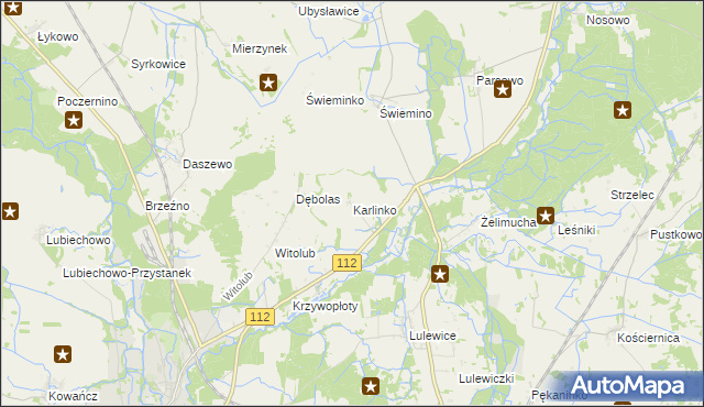 mapa Karlinko, Karlinko na mapie Targeo