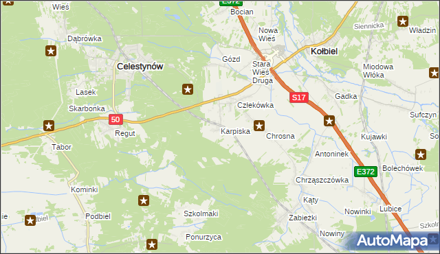 mapa Karpiska, Karpiska na mapie Targeo