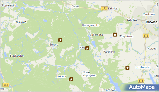 mapa Karsin gmina Połczyn-Zdrój, Karsin gmina Połczyn-Zdrój na mapie Targeo