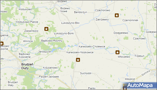 mapa Karwosieki-Cholewice, Karwosieki-Cholewice na mapie Targeo