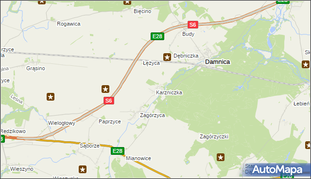 mapa Karzniczka, Karzniczka na mapie Targeo