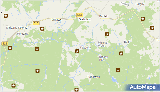 mapa Kaszuny, Kaszuny na mapie Targeo