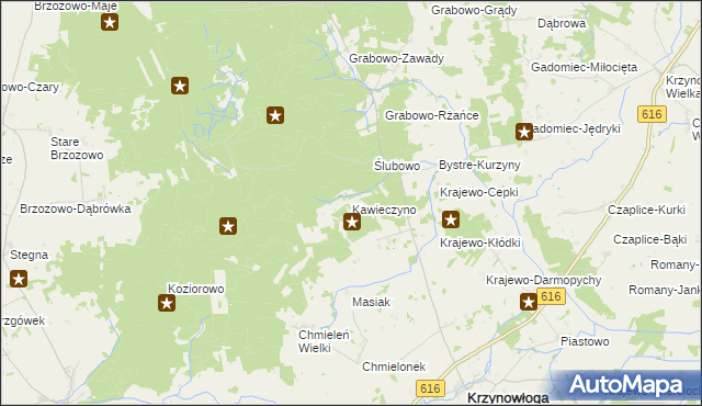 mapa Kawieczyno, Kawieczyno na mapie Targeo