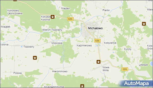 mapa Kazimierowo gmina Michałowo, Kazimierowo gmina Michałowo na mapie Targeo