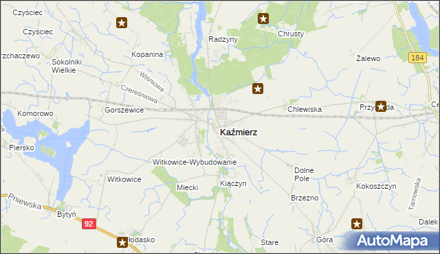 mapa Kaźmierz, Kaźmierz na mapie Targeo