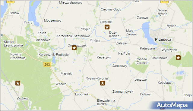 mapa Kęcerzyn, Kęcerzyn na mapie Targeo