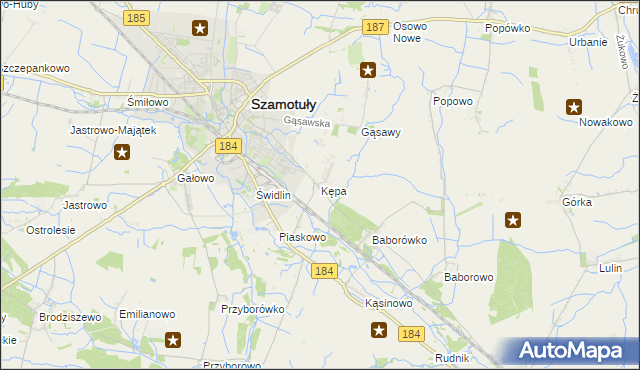 mapa Kępa gmina Szamotuły, Kępa gmina Szamotuły na mapie Targeo