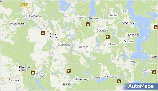 mapa Kępsko gmina Bobolice, Kępsko gmina Bobolice na mapie Targeo
