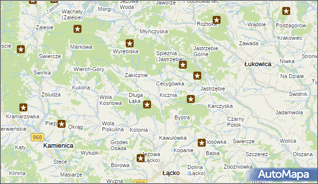 mapa Kicznia, Kicznia na mapie Targeo