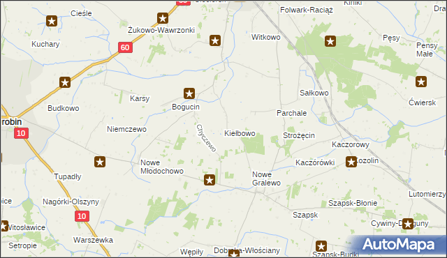 mapa Kiełbowo, Kiełbowo na mapie Targeo