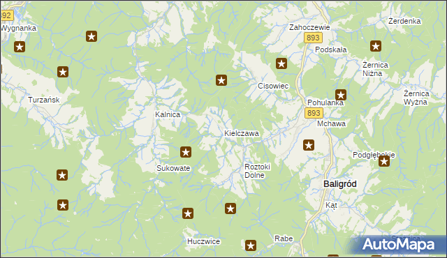 mapa Kielczawa, Kielczawa na mapie Targeo