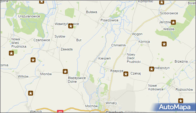 mapa Kierpień, Kierpień na mapie Targeo