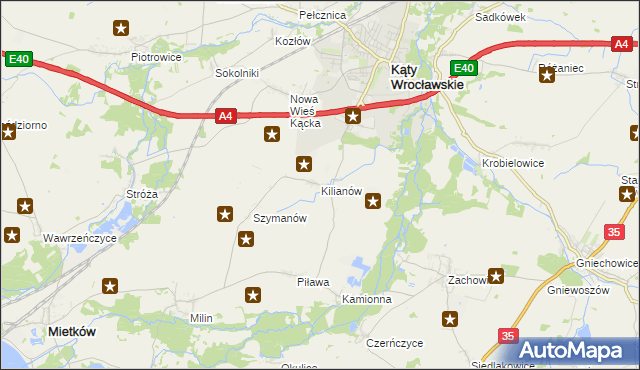 mapa Kilianów, Kilianów na mapie Targeo