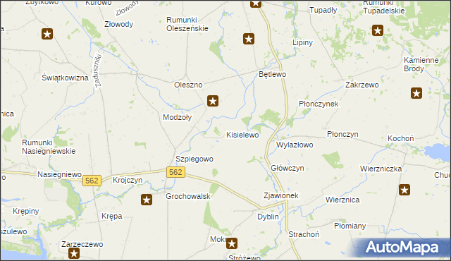 mapa Kisielewo gmina Dobrzyń nad Wisłą, Kisielewo gmina Dobrzyń nad Wisłą na mapie Targeo