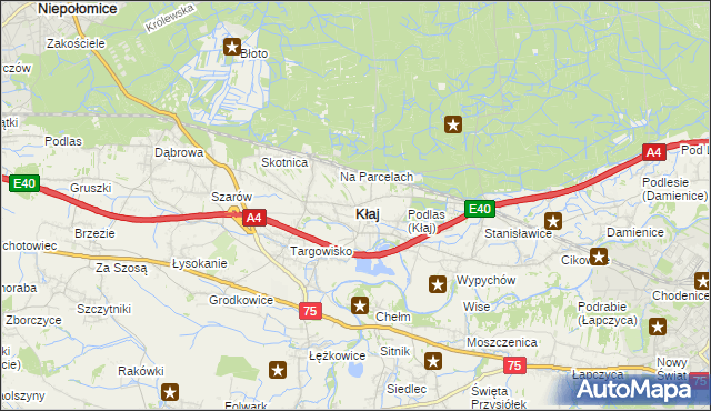 mapa Kłaj, Kłaj na mapie Targeo