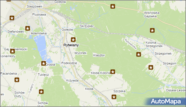 mapa Klasztor gmina Rytwiany, Klasztor gmina Rytwiany na mapie Targeo