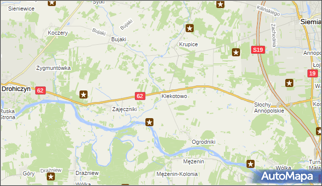 mapa Klekotowo gmina Siemiatycze, Klekotowo gmina Siemiatycze na mapie Targeo