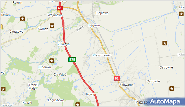 mapa Kleszczewko, Kleszczewko na mapie Targeo