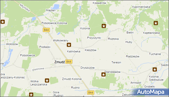 mapa Klesztów, Klesztów na mapie Targeo