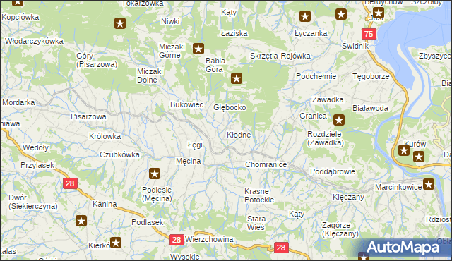 mapa Kłodne, Kłodne na mapie Targeo