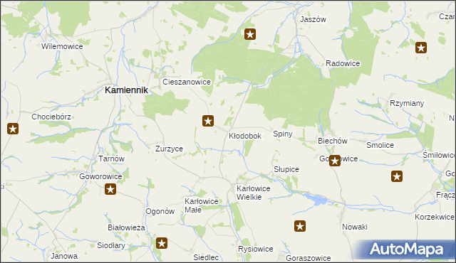 mapa Kłodobok, Kłodobok na mapie Targeo