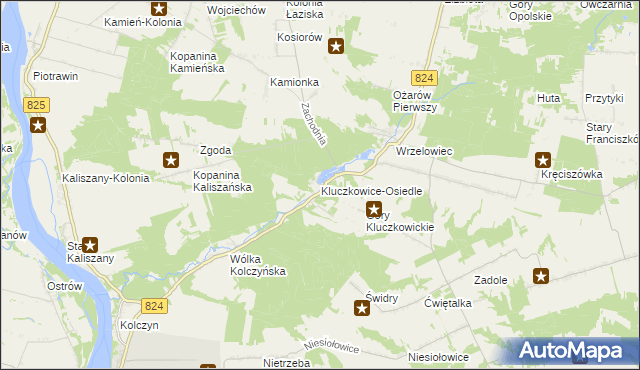 mapa Kluczkowice-Osiedle, Kluczkowice-Osiedle na mapie Targeo