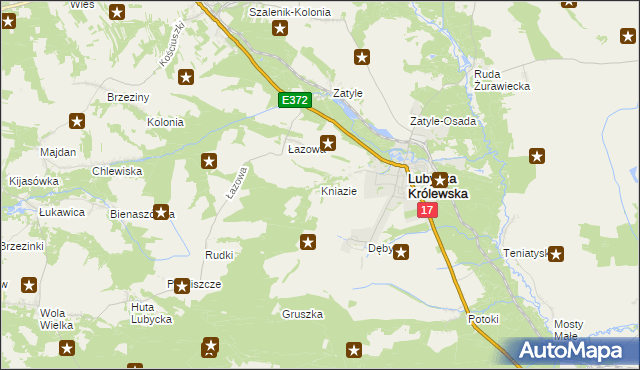 mapa Kniazie gmina Lubycza Królewska, Kniazie gmina Lubycza Królewska na mapie Targeo