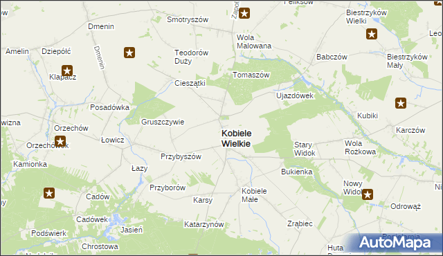 mapa Kobiele Wielkie, Kobiele Wielkie na mapie Targeo