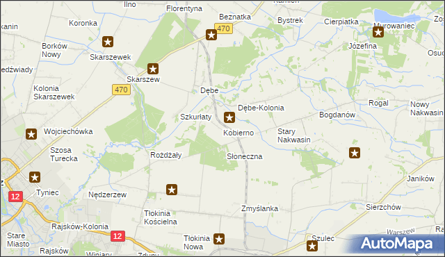 mapa Kobierno gmina Opatówek, Kobierno gmina Opatówek na mapie Targeo