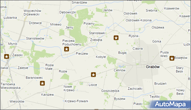mapa Kobyle gmina Grabów, Kobyle gmina Grabów na mapie Targeo