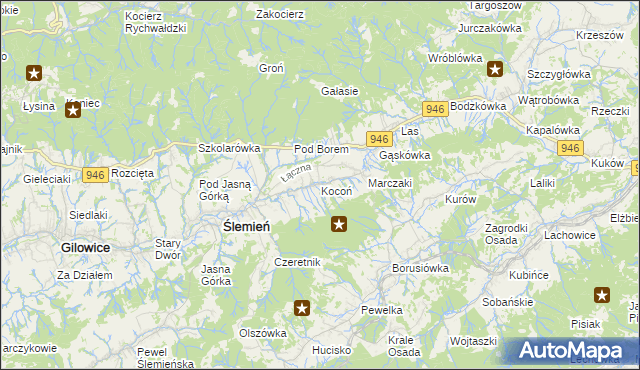 mapa Kocoń, Kocoń na mapie Targeo