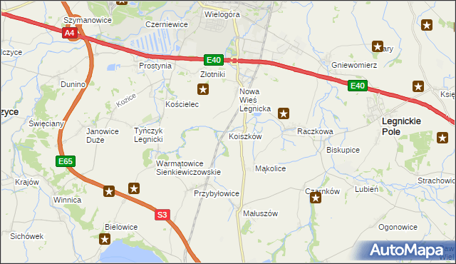 mapa Koiszków, Koiszków na mapie Targeo
