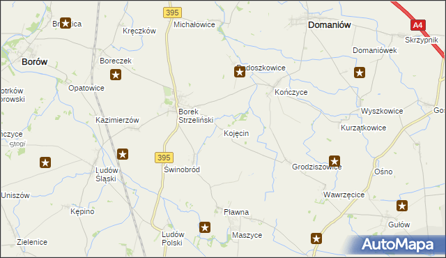 mapa Kojęcin, Kojęcin na mapie Targeo