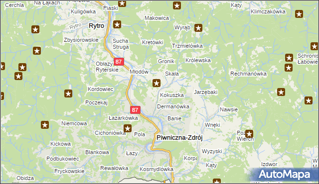 mapa Kokuszka, Kokuszka na mapie Targeo