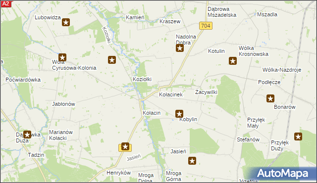 mapa Kołacinek, Kołacinek na mapie Targeo