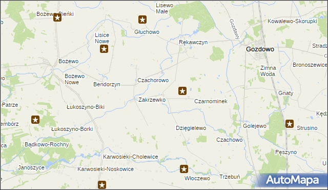 mapa Kolczyn gmina Gozdowo, Kolczyn gmina Gozdowo na mapie Targeo