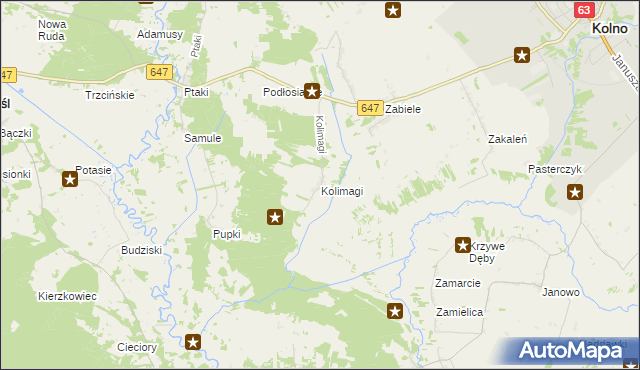 mapa Kolimagi, Kolimagi na mapie Targeo