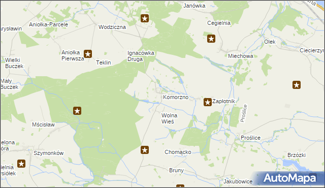 mapa Komorzno, Komorzno na mapie Targeo