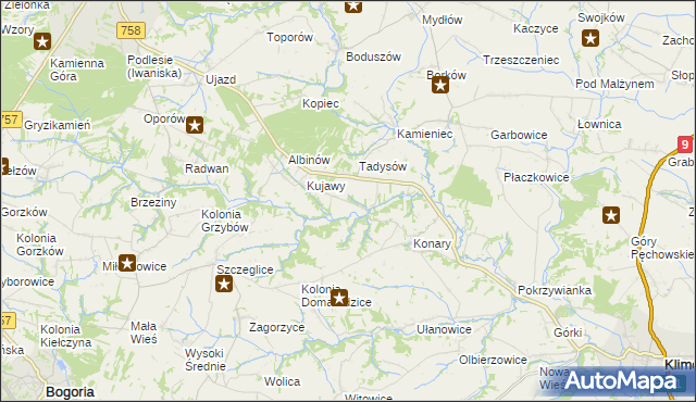 mapa Konary-Kolonia, Konary-Kolonia na mapie Targeo